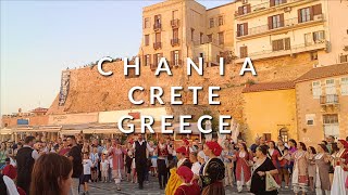 CHANIA Crete Greece 9th July 2024 Walking Tour [upl. by Jadd]