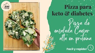 🍕PIZZA KETO DE ENSALADA CAESAR  MASA DE PIZZA SIN CARBOHIDRATOS  Manu Echeverri [upl. by Ailuj865]