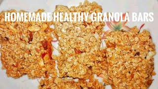 Healthy Homemade Granola Bars  Breakfast Food  Kitchen Lazzat [upl. by Neelya]