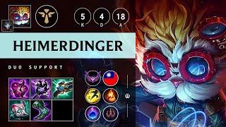 Heimerdinger Support vs Pyke Killing spree  TW Master Patch 1418 [upl. by Anirrok]