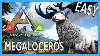 How To Tame A Megaloceros In Ark Survival Evolved [upl. by Htiek]