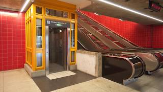 Sweden Stockholm Norsborg subway station Metro 1X elevator 1X inclined elevator [upl. by Auod]