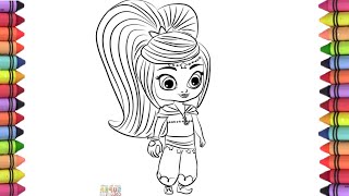 Shimmer and Shine cartoon drawing Disney princess drawing Shimmer and Shine song in Hindi [upl. by Helprin]