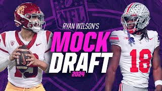 2024 NFL Mock Draft Four QBs find their way into the first round  CBS Sports [upl. by Irehj249]