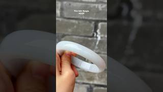 0129 Pure White Jadeite Jade Bangle Size 665 huajade handmade [upl. by Ariaz]