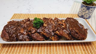 FILET MIGNON CON SALSA DE CHAMPIÑONES  LA MEJOR RECETA MUY FÁCIL Y DELICIOSA [upl. by Attelahs519]