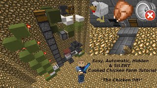 Simple SILENT Automatic Cooked Chicken Farm  KollinsPlays Minecraft Tutorial [upl. by Trumann365]