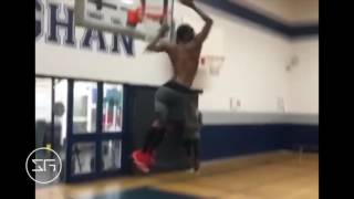 Andrew Wiggins attempts a reverse 720 dunk [upl. by Nolaf]