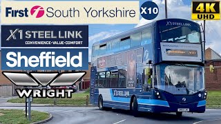 First South Yorkshire Steel Link X10 Wickersley to Maltby via Bramley Wright Streetdeck SM65LMX​ [upl. by Washburn689]