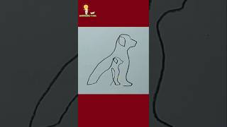 Dog amp Puppy drawing single line doglover dogfamily shorts dogshorts shortvideo lineart art [upl. by Lateehs]