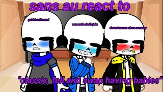 sans au react to quotclassic fell and swap having babiesquot comic [upl. by Lindo]