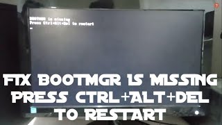 HOW TO FIX BOOTMGR IS MISSING [upl. by Aserret]