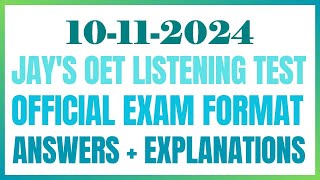 OET LISTENING TEST 10112024 oet oetexam oetnursing oetlisteningtest [upl. by Minna]