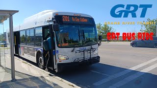 Grand River Transit 201 iXpress Bus Ride From Conestoga Station To Block Line Station 10524 [upl. by Lammond]