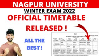 Rtmnu Official Winter Exam Timetable Released  Nagpur University Winter Exam Timetables [upl. by Kuhlman]