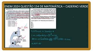 ENEM 2024 Questão 154 Microscópio e Combinação de Lentes – Entenda qual era a lente correta [upl. by Ettezel526]