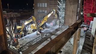 Rückbau Grenzacherbrücke Muttenz mit Egli Betonbeisser [upl. by Neelak]