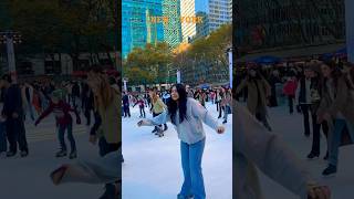 Ice skating in New York Midtown 🇺🇸🏙️ newyork [upl. by Elimac]