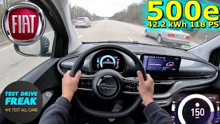 2024 Fiat 500e 422 kWh 118 PS TOP SPEED AUTOBAHN DRIVE POV [upl. by Berlauda818]