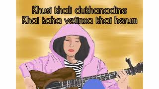 Risaune Bhaye female Lyrics video Sushant KC gyanu pun Eve [upl. by Attenaej]