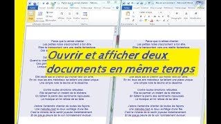 Comment Ouvrir et afficher deux documents en même temps [upl. by Notlem]