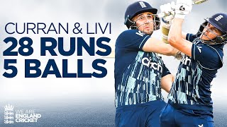 Sam Curran and Liam Livingstone POWER HITTING  28 Runs off 5 Balls  England v South Africa 2022 [upl. by Ylram]