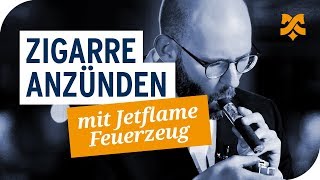 Zigarre anzünden mit Jetflame Feuerzeug [upl. by Silirama]