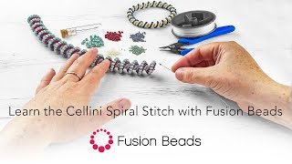 Learn the Cellini Spiral Stitch  Fusion Beads [upl. by Ahsinnor]