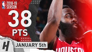 James Harden Full Highlights Rockets vs Blazers 20190105  38 Pts 7 Ast 5 Rebounds [upl. by Muhammad20]