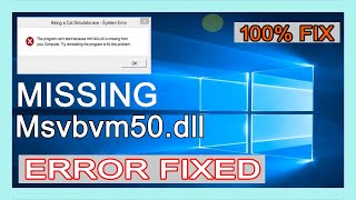 How to Fix Msvbvm50dll Missing Your Computer [upl. by Sinclair413]