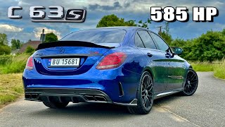 585HP Mercedes AMG C63 S  REVIEW on AUTOBAHN [upl. by Maretz599]