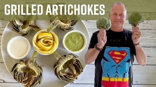 Grilled Artichokes  Kathys Vegan Kitchen [upl. by Derr]