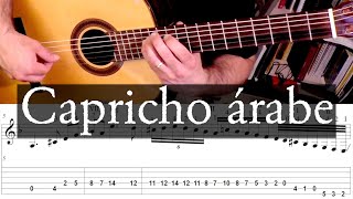 CAPRICHO ARABE Tárrega Full Tutorial with TAB [upl. by Susumu248]