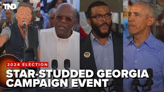 Samuel L Jackson Bruce Springsteen Tyler Perry Obama headline Georgia Kamala Harris event [upl. by Jarad466]