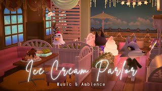 🎧 Ice Cream Parlor ambience • Jazz amp Bossa Nova music  Ocean waves sound [upl. by Sirred428]