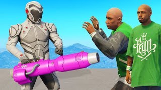 Gang Meet Up I Got The Laser Minigun GTA 5 [upl. by Prissy]