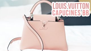 LV CAPUCINES BB  UNBOXING FIRST IMPRESSIONS WHAT FITS [upl. by Nalor]