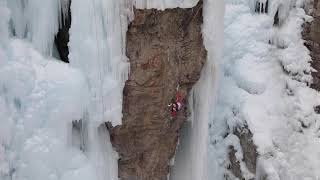 April Mayhew at Qualifying Day 1 for 2021 Ouray Elite Mixed Climbing Competition [upl. by Ecirehs]