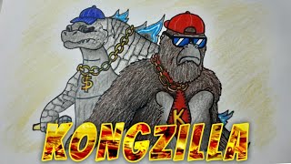 Como desenhar a dupla KongzillaGodzilla vs Kong [upl. by Kistner]