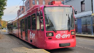 Sheffield SuperTram 118 From Meadowhall To Middlewood [upl. by Derril937]