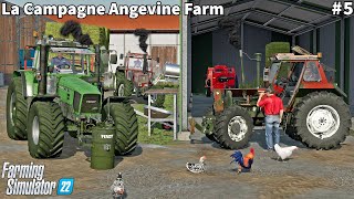 Animals Care Picking Up amp Storage Hay Bales Using Fiatagri │La Campagne Angevine│FS 22│Timelapse5 [upl. by Ajan]