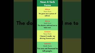 Vocabular  Noun and Verb forms of words shorts noun verb vocabulary education viralshorts [upl. by Cyrie68]