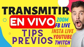 TIPS DE CÓMO TRANSMITIR EN VIVO POR Facebook Youtube Instagram Zoom o Twitch [upl. by Milty]