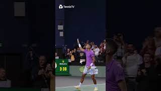 Ice Cold AugerAliassime Celebration 🥶 [upl. by Nodnnarb]