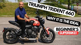 Review Triumph Trident 660  Why It Is The Ideal Beginners Superbike [upl. by Novanod]