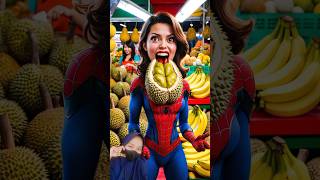 SpiderWoman vs Giant duriana avengers funny shorts spiderman [upl. by Orlan546]