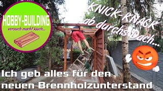 DIY Einfacher Brennholzunterstand mit Rhombusleisten [upl. by Ahsinyd]