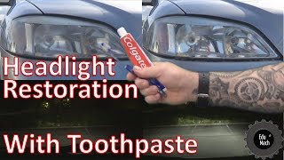 Headlight Restoration with Toothpaste  Quick and Easy [upl. by Zanas]