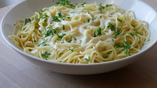 Spaghetti mit Käse Sahne Sauce Rezept  Pasta with Creamy Cheese Sauce Recipe  ENG SUBS [upl. by Eladnyl299]