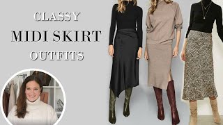 6 CLASSY Ways to Style Your Midi Skirts This Winter  Fashion Over 40 [upl. by Anomor162]